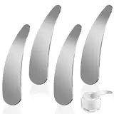 Molain Kosmetikspatel, Kosmetik Metall Spatel, Make Up Gebogenen Spatel Mini Kosmetikspatel Make up Applikator Beauty Scoop für Creme Gesichtsmaske Lotionen Feuchtigkeitscremes(4PCS)