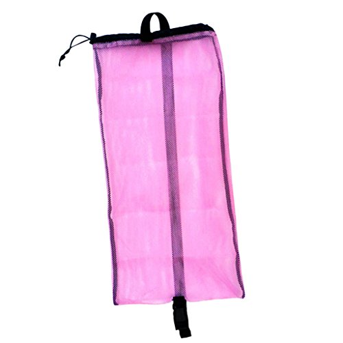 Sharplace Netzbeutel Mesh Kordelzug Tasche Netztasche Flossentasche für Tauchen Schnorcheln Schwimmen Ausrüstung, Rosa