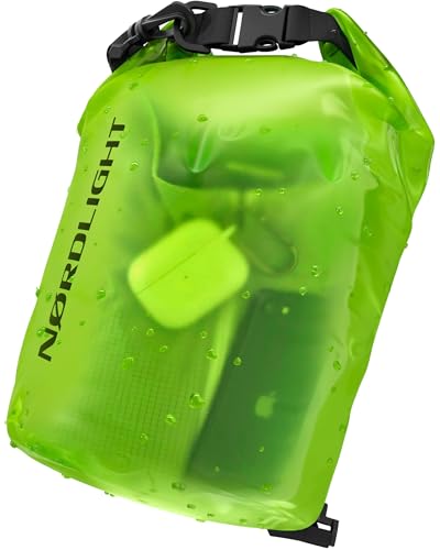 Nordlight Dry Bag 10L Wasserdichter Beutel - (Grün) Wasserdichter Packsack Mit Roll Top Verschluss Und Schultergurt | Schwimmen, Baden, Strand, Kanu, Stand Up Paddling, Tauchen