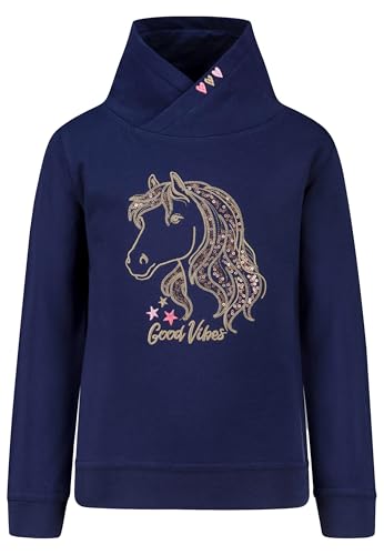 SALT AND PEPPER Mädchen Girls Sweat Emb Sequins Horse Baby- Und Kleinkind T-Shirt-Satz, True Navy, 128-134 EU