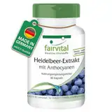 Fairvital | Heidelbeer-Extrakt mit Anthocyanen - 90 Kapseln - HOCHDOSIERT - 25% Anthocyane - VEGAN