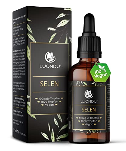 Luondu Selen Tropfen 200µg hochdosiert 50ml vegan & flüssig - 100 µg Selenium pro Tropfen I Natriumselenit mit höchster Bioaktivität