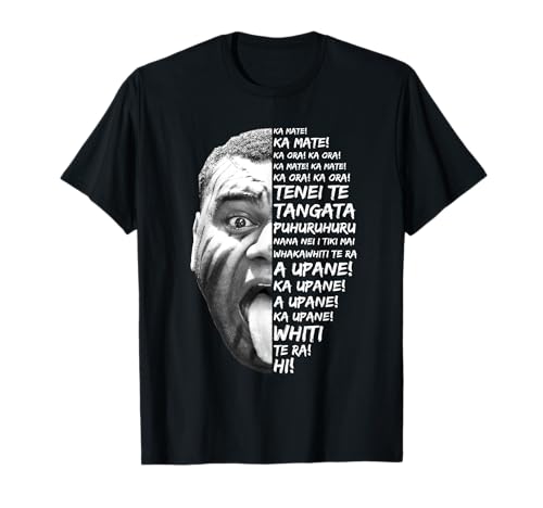 Haka Text Neuseeland Black Maori New Zealand Kiwi NZ Rugby T-Shirt