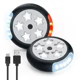 Amteker Kinderwagen Licht Aufladbar, 12 LED Pro Licht 2 Leuchteffekte, USB Wiederaufladbares Licht Kinderwagen, Passend für Alle Kinderwagen, Kinderwagen Beleuchtung Zubehör Baby Geschenk(2 Stück)