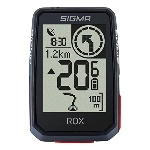 SIGMA SPORT ROX 2.0 Black | Fahrradcomputer kabellos GPS & Navigation inkl. GPS Halterung | Outdoor GPS Navigation für pures Fahrvergnügen, Schwarz, 44,9 x 73,6 x 18,4 mm