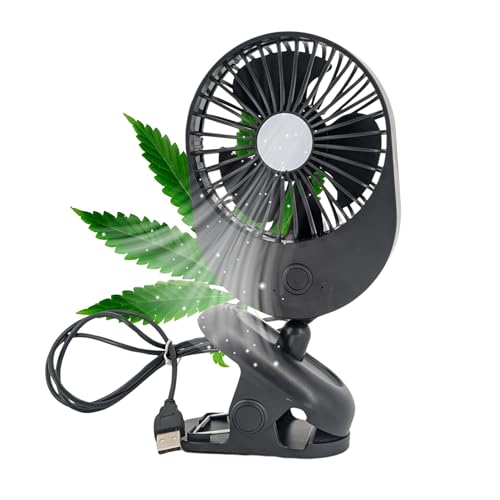 TronicXL USB Ventilator Grow mit Clip Klipp Klemme Klemmventilator I Clipventilator für Homebox Growbox Growschrank Secret Jardin GrowPro DiamondBox Zelsius Mars Hydro etc.