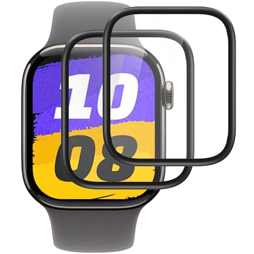 IQShield Panzer Schutz Glas für Apple Watch Series 10 42mm, High Definition Panzer Schutzfolie, Runde Kante Displayschutz, Blasenfest Installation, Touch Sensitive, Anti-Kratzer Panzerfolie, 2 Stück