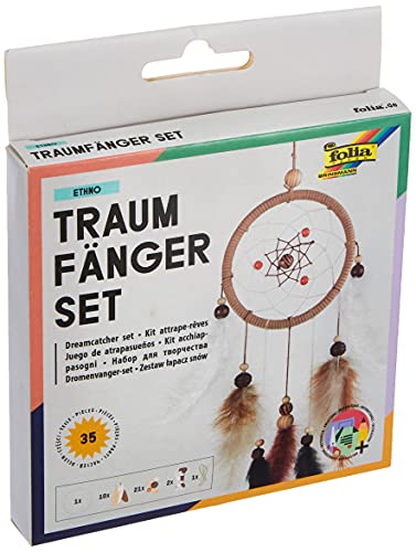 folia 23829 - Bastelset Traumfänger Ethno - Set zum Erstellen eines wunderschönen Traumfängers in Erdtönen