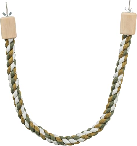 TRIXIE Tau-Sitzstange für Ziervögel - formbare Drahtverstärkung - praktische Schraubbefestigung - reine Baumwolle - beliebig positionierbar - 37 cm/ø 16 mm - 5160