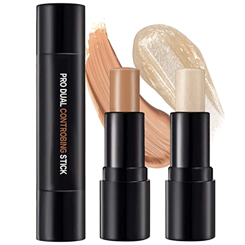 ONLYOILY Kontur Stift Highlighter,Concealer Contouring und Highlighter in einem, 2 Colour Make up Concealer contouring stift, Bronzer, Kontur stift Und Highlighter Make-Up Für Jeden Hauttyp (#06)