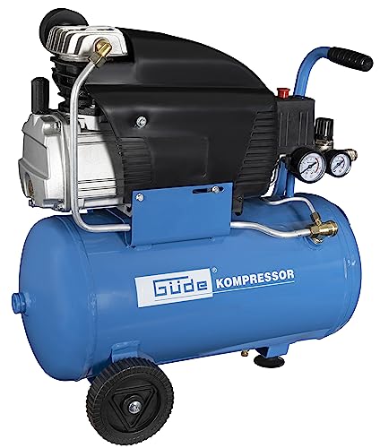 Güde Kompressor 231/10/24 12-tlg. (1500 W, 24 l Kessel, ölgeschmiert, max. 10 bar, eff. Liefermenge 140 l/min, Druckschalter, Druckminderer, 2 Manometer, Sicherheitsventil, inkl. 11-tlg. Zubehörset)