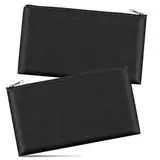 Dimeho Geldtaschen Banktasche, 2 Stück Geldbeutel Geldtasche Banktaschen aus Kunstleder Feuerfeste Geldbeutel Bankeinzahlungsbeutel 28 x 15,5 cm Wasserdicht Sichere Tasche Reißverschluss für Bargeld