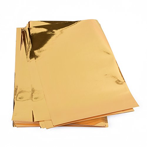 ewtshop® 25 Blatt Metallic Papier, Goldfolienpapier, Goldfolie, glänzendes Goldpapier für Bastelarbeiten zum Bekleben verschiedener Dinge wie Grußkarten etc., DIN A4