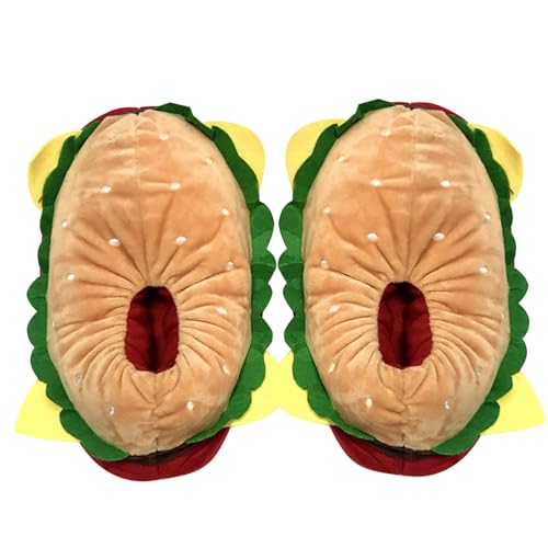 Hamburger Sub Sandwich Pantoffeln |.Brotschuhe, lustiges Geschenk, Plüschschuhen, Anti-Skid-Grip |.Männer, Frauen & Kinder |.Weihnachtsstrumpf Stocker