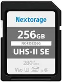 Nextorage Japanischer Hersteller UHS-II SD Karte 256GB SDXC V60 Maximale Lesegeschwindigkeit 280MB/s Maximale Schreibgeschwindigkeit 170MB/s 4K Aufnahme NX-F2SE256G Speicherkarte