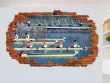 RUDERRENNEN BOOTE SEE WANDAUFKLEBER 3D POSTER KUNST ZIMMER DEKOR AUFKLEBER WANDBILD