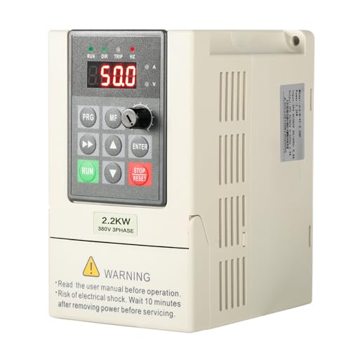 VFD Frequenzumrichter 230V 380V Einphasiger 220V-Eingang Dreiphasiger 380V-Ausgang 2.2KW Frequenzumrichter CNC Frequenzumrichter Werksmodell JLS-E-2S-2.2GB-4T (mit 2M Verlängerungskabel)