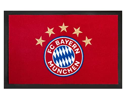 FC Bayern München Fan Fußmatte - Logo 5 Sterne - rot Matte Fußabtreter FCB