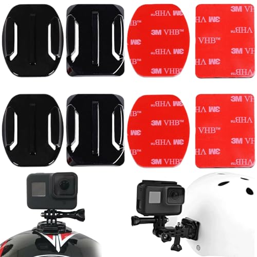 8 Stück Klebehalterung,Go pro Helmhalterung,Go pro Halterung Helm,Go Pro Helm Halter,Go pro Mount,3M Helm Befestigung Gebogene,Kompatibel mit Go Pro Hero 3 3+4 5 6 7 8 9 10 11 12 Action Kameras