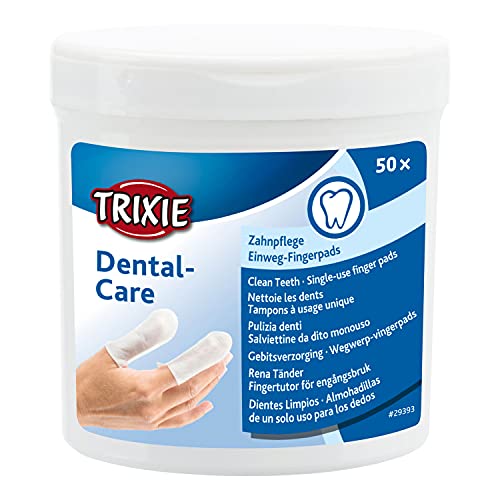 TRIXIE 29393 Dental Care Zahnpflege, Fingerpads, 50 St.