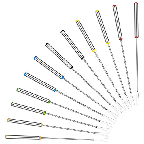 Edelstahl Grillgabel Fondue Gabel - 12 Stück Set Fonduegabeln mit Griff aus Holz, Fonduebesteck aus Edelstahl, Fonduespieße 24 cm Länge