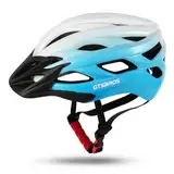 GTSBROS Fahrradhelm mit abnehmbarem Visier für Damen Herren– Leichter Helm für Mountainbike und Stadtverkehr (Blaue und weiße, M)
