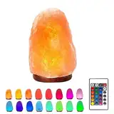 gudong Himalaya Salt Range Pakistan-mit Fernbedienung Steinsalzlampe -Kristall-USB-Pakistan Himalaya-mit 16 Farben LED-Glühbirne für Schreibtisch, Zuhause 4,7 Zoll 1,5 lbs