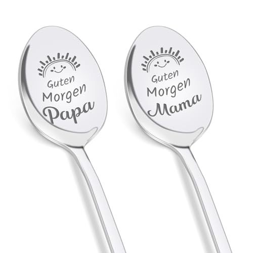 Tulolvae Muttertagsgeschenke für Mama, 2 Stücke Kaffeelöffel Vatertagsgeschenk für Papa, Ostergeschenke für Mutter Vater, Geschenk für Eltern zum Ostern Geburtstag Vatertag Muttertag Weihnachten