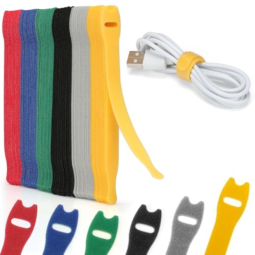 Zivacate 120 Stück Wiederverschließbare Kabelbinder aus Nylon – Klettband Kabelbänder für Kabelmanagement – Ideale Kabel Organizer für Schreibtisch Ladekabel, PC-Kabel – 6 Gemischte Farben