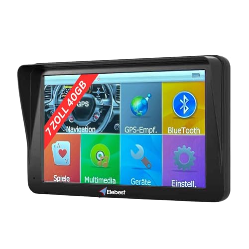 Elebest City 70A Navigation für Auto 2024, 7 Zoll (17,8cm) Display GPS Navi für Auto Wohnmobil, 40GB Speicher, Freisprecheinrichtung, Bluetooth, Lebenslange Kostenlose Kartenupdate