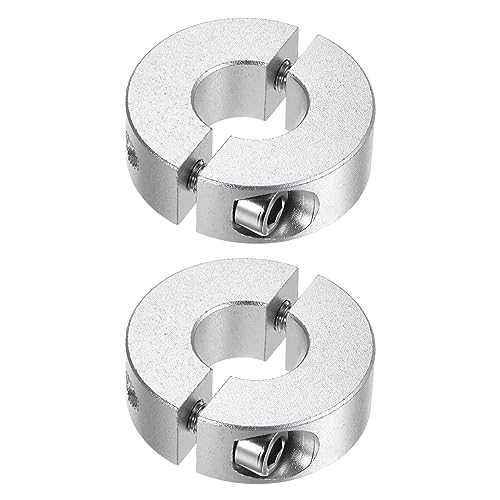 QUARKZMAN 2Stk Doppel Spaltwelle Kragen für 15mm Welle Set Schraube Klemmkragen 35mm AD 12mm Breite für Stopfen Positionshalter Zahnräder Maschine Hilfsmittel Industrie Eloxierung