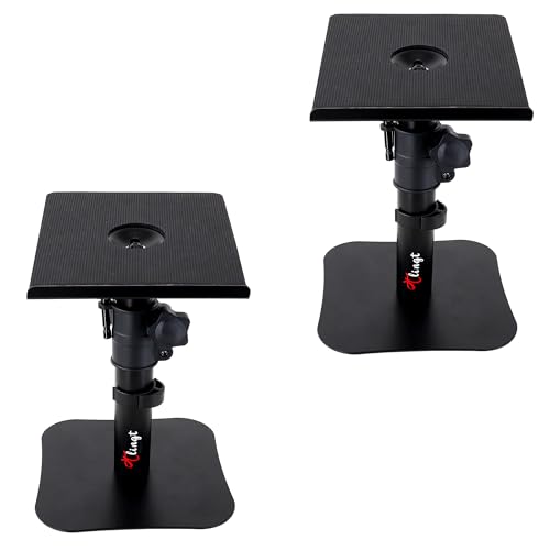 Studio-Monitor-Ständer und Lautsprecherständer, Desktop-Ständer, 2er-Set, 17 x 20 cm große Metallablageideal für 3 bis 4 Zoll Monitorlautsprecher und Regallautsprecher
