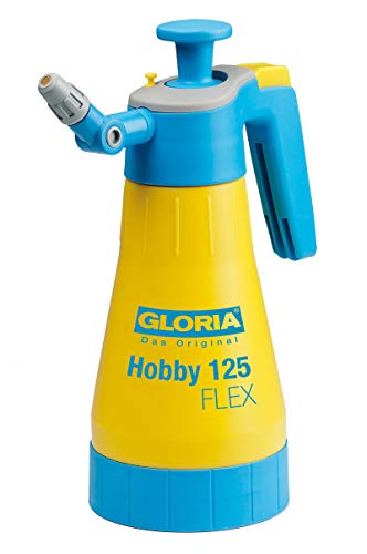 GLORIA Drucksprüher Hobby 125 FLEX | 1,25 L Sprühflasche | Gartenspritze/Handsprüher mit flexibler Lanze | 360°-Sprühfunktion