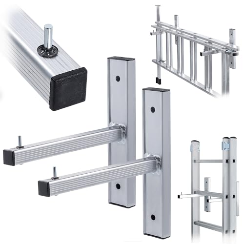 KADAX Wandhalterung für Leitern, 2 Stück, Wandhaken für Garage und Werkstatt, Aufbewahrung von Leiter an der Wand, Leiterhaken aus Aluminium (Wand)