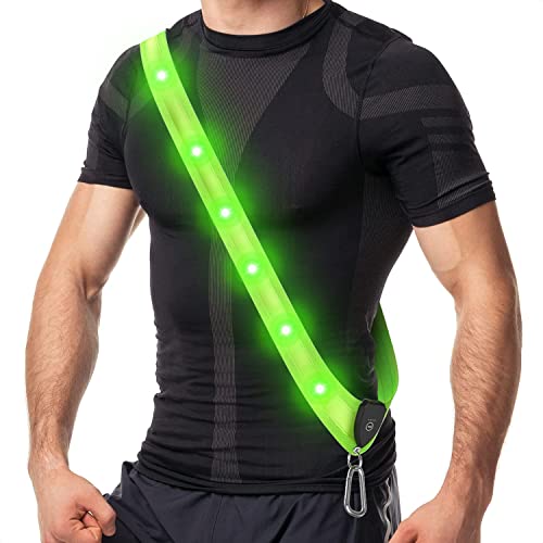 LED Reflektor Gürtel USB Aufladbarer Reflektorband,Gut Sichtbare Reflektoren Kleidung bei Nacht,Nachtlauf-Sicherheitsausrüstungfür Nächtliche Hundespaziergänge,Walking,Laufen und Radfahren.