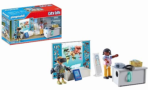PLAYMOBIL City Life 71330 Virtuelles Klassenzimmer, funktionierender Projektor, Tablet und VR-Brillen für kreative Rollenspiele,Spielzeug für Kinder ab 4 Jahren