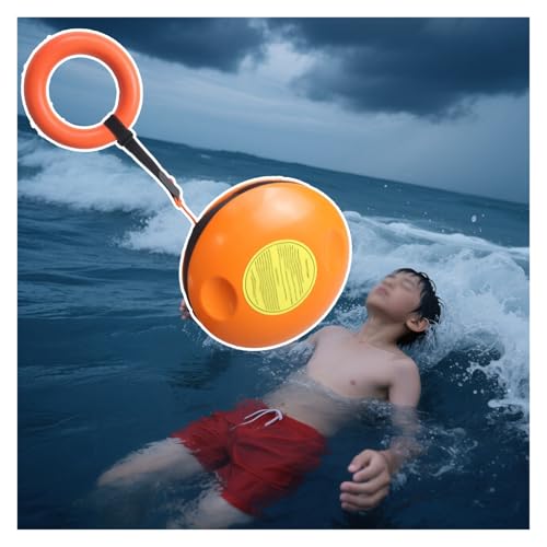 MZZKFC Rettungsgerät Für Kinder/Kleinkinder Bei Ertrinken, Notfall-Rettungsscheibe, Eingebetteter Gummi-Handring Und 40 M Langes Seil, Werfbare Schwimmhilfe Für Pool/See/Kajak/Boot/Jetski(1 Unit)