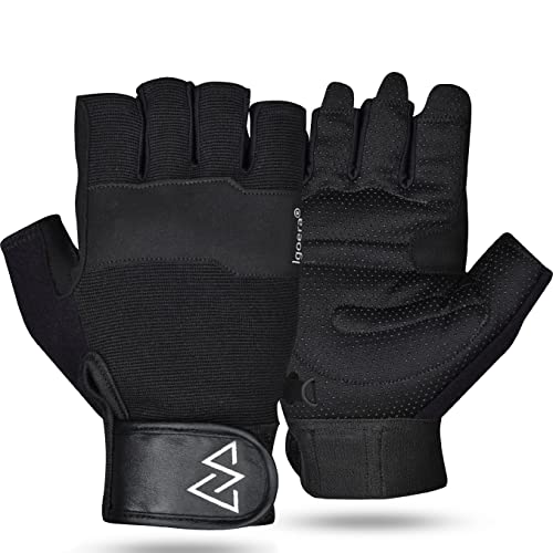 Igoera®️ Kletterhandschuhe mit hochwertigen u. robusten Nähten, Fingerhandschuhe zum Klettern u. Bouldern für mehr Grip u. Schutz am Fels u. an der Wand, Unisex (M)