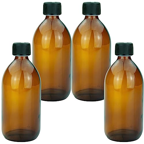 mikken 4 braune Glasflaschen 500 ml mit Schraubverschluss