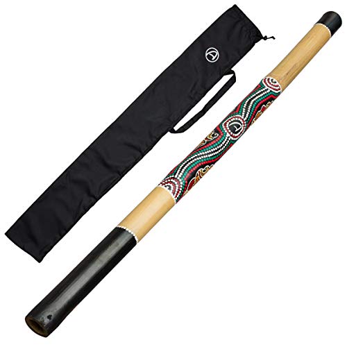 Australian Treasures - Einsteiger-Didgeridoo - Handbemalt mit Aborigine-Motiven, Nylon-Tragetasche enthalten