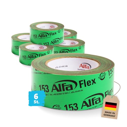 Alfa 6x Flexibles Hochleistungsklebeband 50 mm x 25 m Profi-Qualität Dampfbremsen Dampfsperren Dachfolien Folienklebeband/Systemklebeband