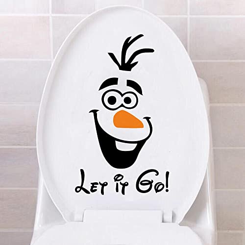 Acotobo Olaf Let It Go Aufklebe Gefrorene Königin Aufkleber Sticker WC Toilettendeckel Decor für Kinder 15x25 Cm,2er-Set