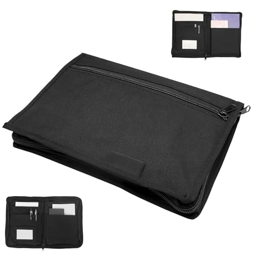 ZARADU Fahrzeugmappe Dokumentenmappe A5,Tasche für Fahrzeugpapiere,Hülle Fahrzeugpapiere,Mit mehreren Fächern,Große Elegante Ausweismappe,Geeignet für Aktenorganisator,Karten Autozubehör