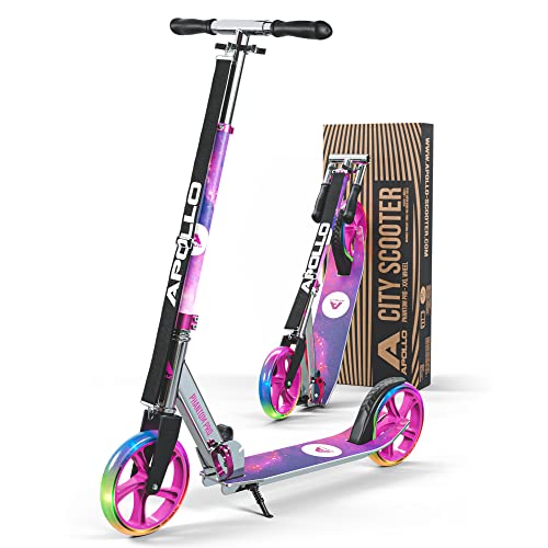 Apollo XXL Wheel Scooter - Phantom Pro Cityroller | Klappbarer City Roller | Höhenverstellbar, Tretroller für Erwachsene | Kinder 6 Jahre | wahlweise mit LED Rollen | Kinderroller