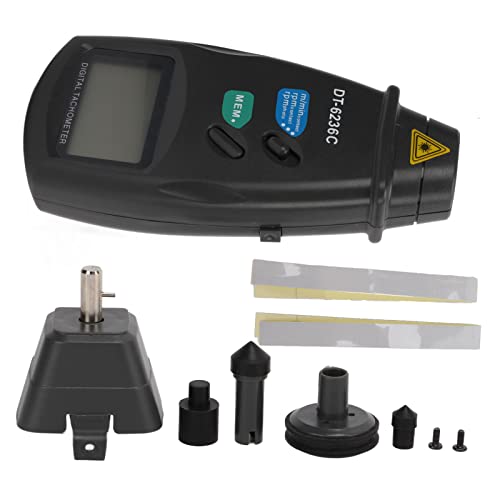 Digital Tachometer 2 in 1 optoelektronisch und kontaktlos - Hohe Präzision Drehzahlanzeige mit automatischer Speicherfunktion für Motor und Fahrzeugherstellung