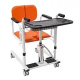 Hydraulischer Patientenlift für Zuhause, Patientenlifter-Transferstuhl mit 180° Geteiltem Sitz, 150 kg Geeignet Transportrollstuhl, für Patienten Senioren Behinderte Schwangere (Orange)