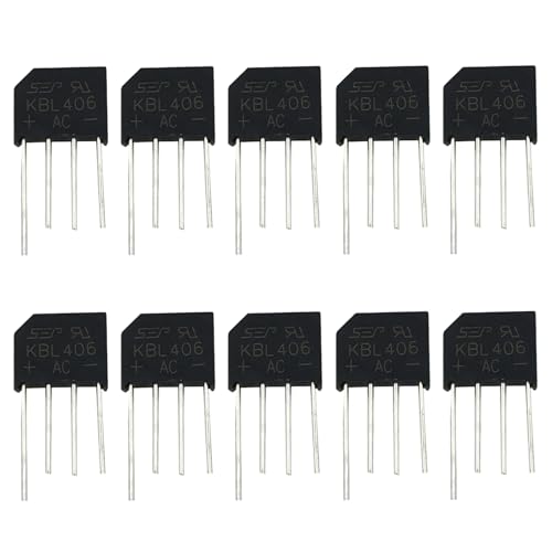 10 Stück KBL406 Brückengleichrichterdiode 4A 600V Schottky-Barriere-Gleichrichterdioden Flachbrückengleichrichter Brücke Blei Diode Schottky & Gleichrichter Brückengleichrichter Brückenbleidiode