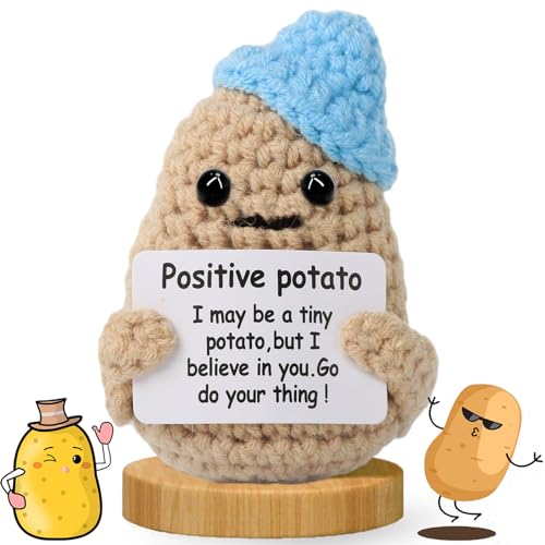 Johiux Mini Pocket Hug Positive Kartoffel,Geschenke für Freund,Lustig Geschenk für Freundin,Motivationsgeschenke,Kleiner Glücksbringer Beste Freundin,Kleine Umarmung Pocket Hug Potato Glücksbringer