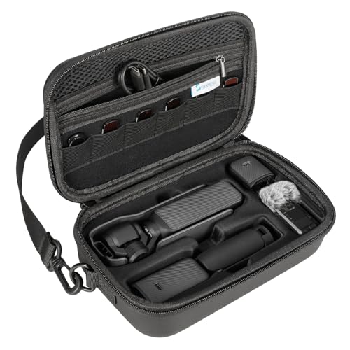 SKYREAT Osmo Pocket 3 Tasche, Tragbarer Aufbewahrungs Koffer aus PU, Carrying Case kompakte Reiseschutz Tasche für DJI Osmo Pocket 3 Creator Combo Zubehör