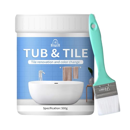 Fliesen -Refinanzierungs -Kit | 11x9,5 Cm Schnelltrocknungen-Recondings-Kits Für Badezimmer | 500 G Weiße Fliesen -Restaurierungssatz | Low-Geruchsspüle & Wannenfarbe Für Badewannen, Waschbecken Und A